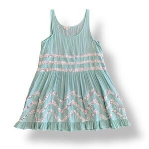 Tea & Cup Mint Green Lace Tank Dress Small S Sleeveless Boho Festival Beachy